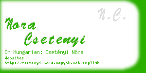 nora csetenyi business card